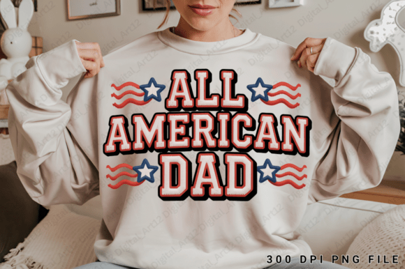 All American Dad Sublimation PNG: Elevating Custom Design with Chenille Texture and Varsity Flair