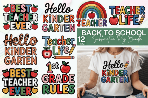 Back to School Sublimation PNG Bundle for Creative Customization