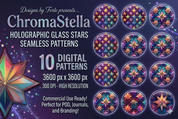 ChromaStella Seamless Patterns for Creative Projects