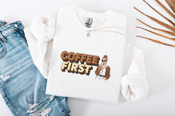 Coffee First SVG Trendy Fashion Girl: A Creative Asset for Modern Makers