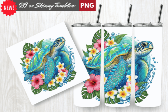 Crystal Shell Sea Turtle Tumbler Wrap for Creative Sublimation Projects