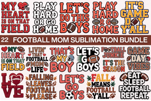 Football Mom Sublimation Mom PNG Bundle: A Practical Design Resource for Creative Projects