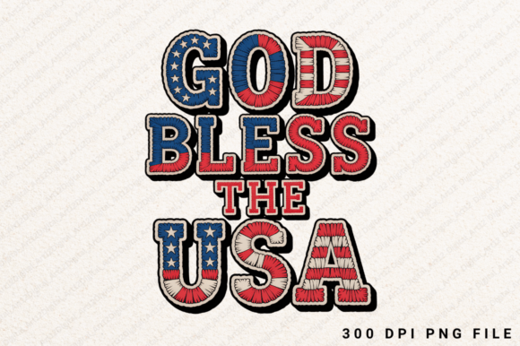 God Bless the USA Sublimation PNG for Custom Design Projects