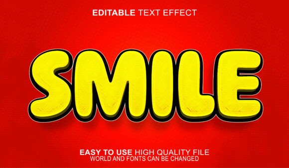 Happy Smile Positive Cheerful Joyful: Elevating Design with a Versatile 3D Text Effect