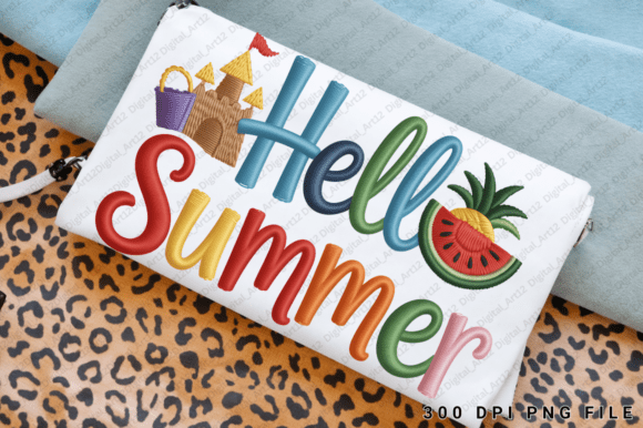 Hello Summer Sublimation PNG: Elevate Your Designs with Trendy Chenille Embroidery