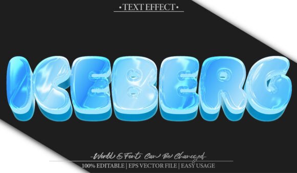 Iceberg Ice Winter Frost Glacier Frozen: A Premium 3D Text Effect for Adobe Illustrator