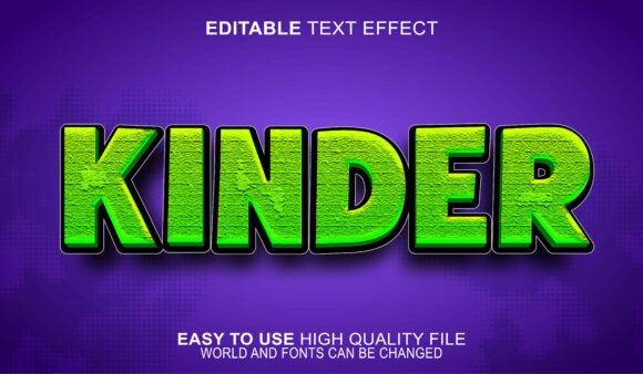 Kinder Kids Cute Playful Happy Typograph