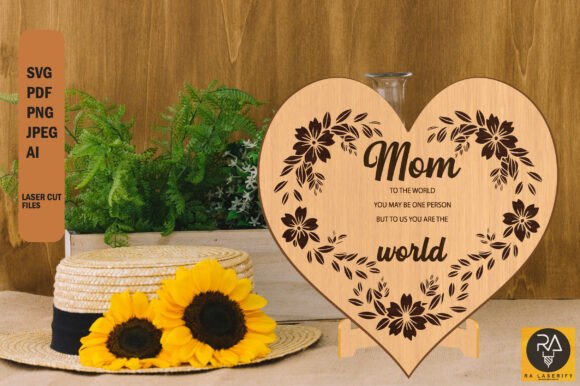 Mother's Day Heart Laser Cut File SVG