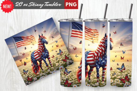Patriotic Horse Sunset USA Tumbler Wrap: A Creative Fusion of Craft and Country Pride
