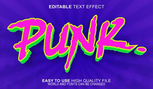 Punk Rebellious Edgy Rock Alternative Text Effect