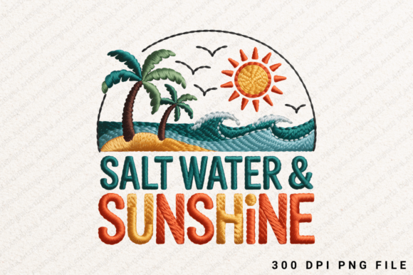 Salt Water and Sunshine Sublimation PNG: A Fresh, Vibe-Forward Design Asset