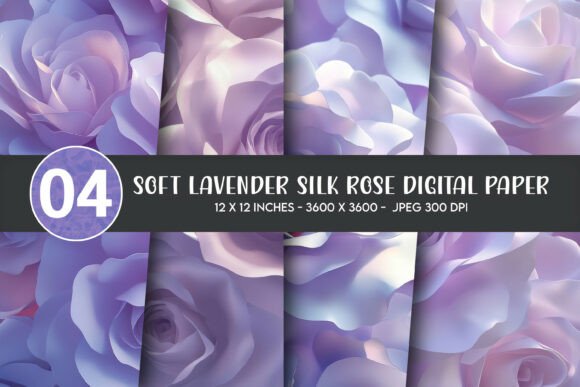Soft Lavender Silk Rose Digital Paper: A Versatile Design Solution for Modern Creators