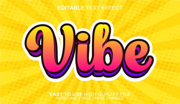 Vibe Energy Mood Cool Trend Vector Fully: A Scalable 3D Text Solution for Adobe Illustrator